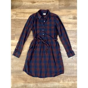 Gap Navy and Red Button Up Shirt Dress Sz M
